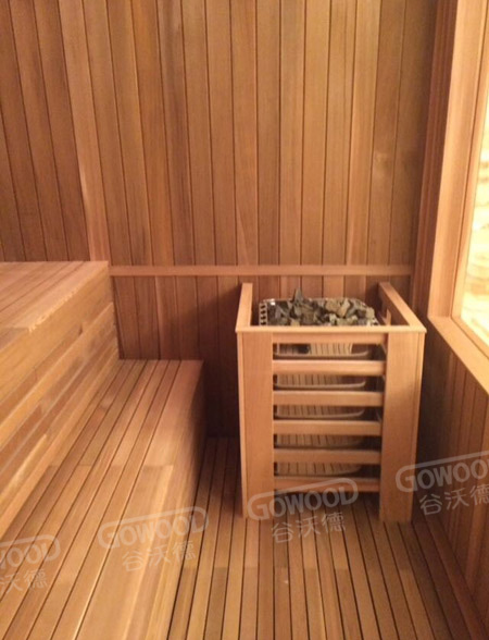 北京什刹海会馆桑拿房内部一角